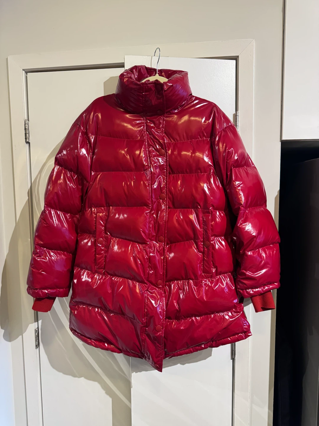 Zara Red Glossy Oversized Puffer Jacket - photo 2