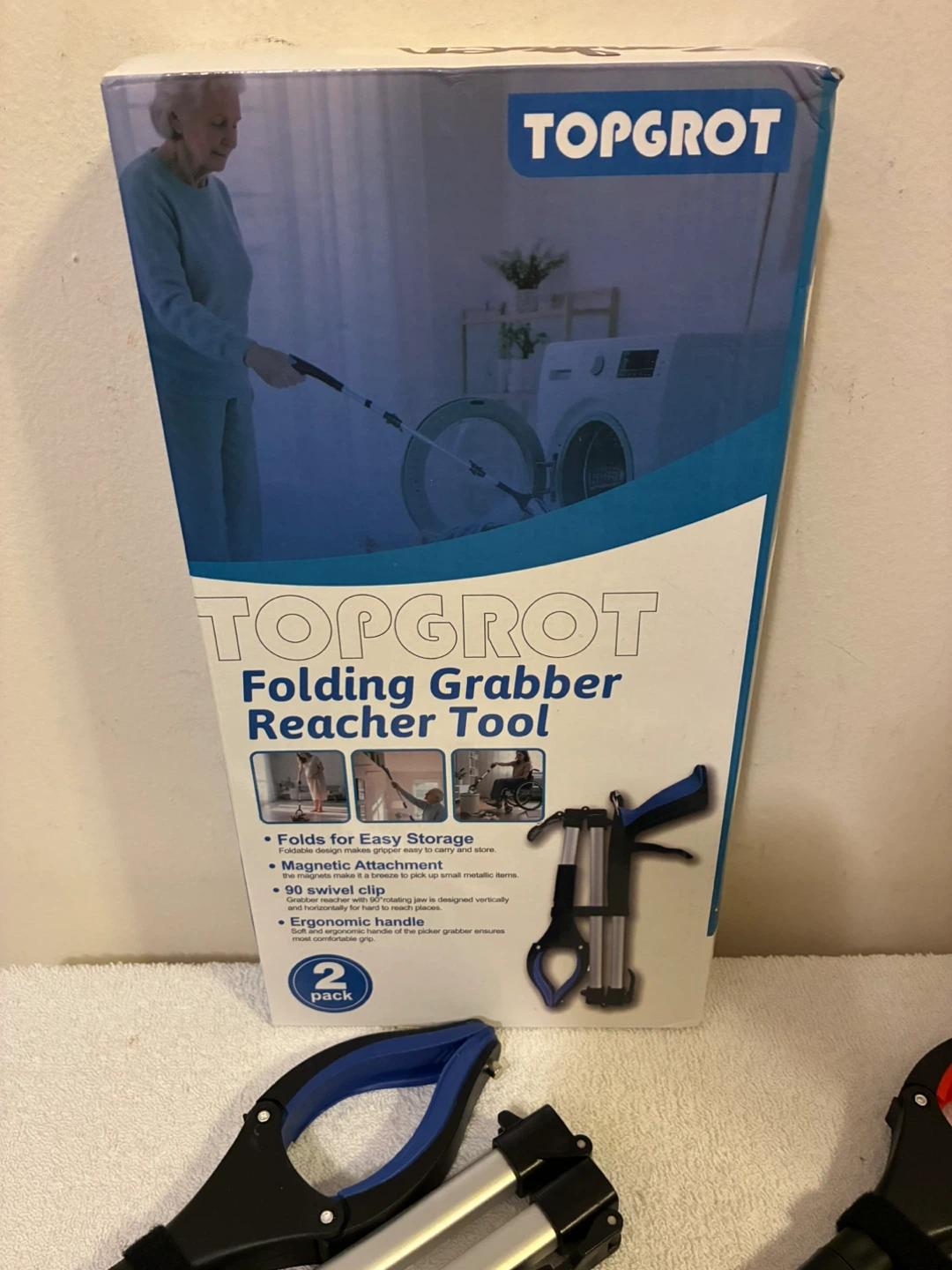TOPGROT Folding Grabber Reacher Tool 2-Pack