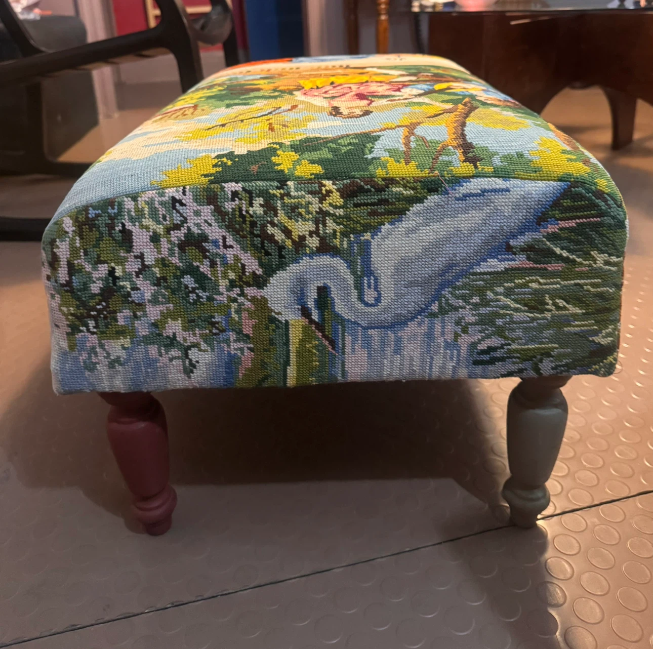 Paul smith Needlepoint Tapestry Ottoman - photo 3