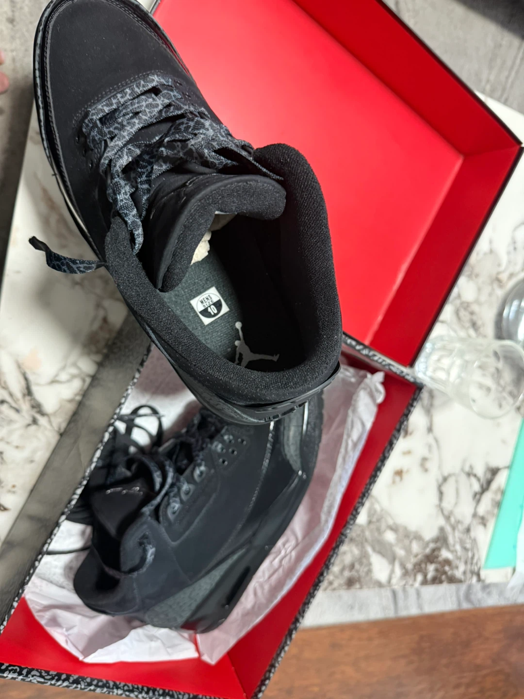 Air Jordan 3 Retro Black/Dark Charcoal, Men's Size 10 - photo 5