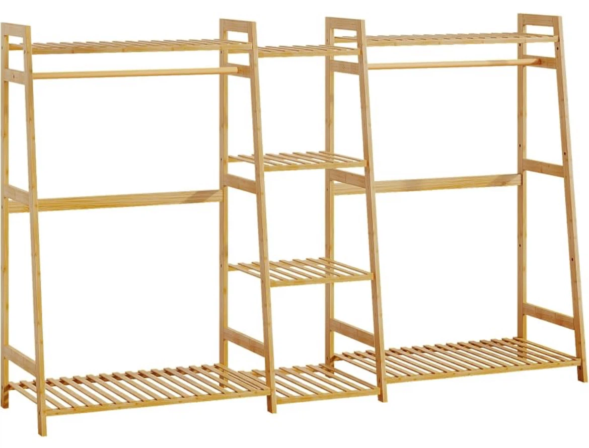 Large Bamboo Nursery Wardrobe Closet