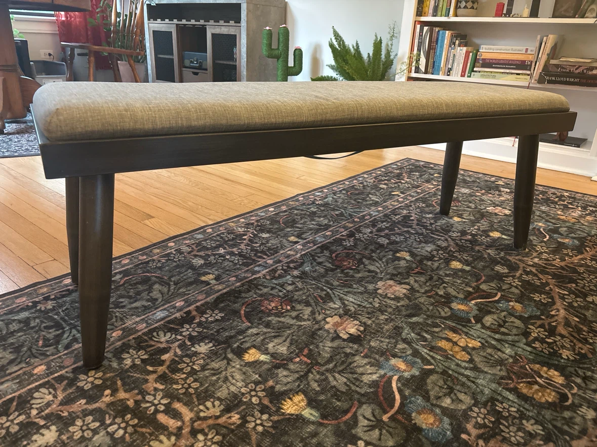 Mid-Century Modern Fabric Bench