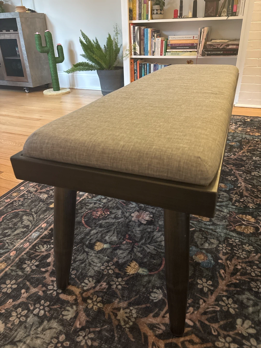 Mid-Century Modern Fabric Bench - photo 2