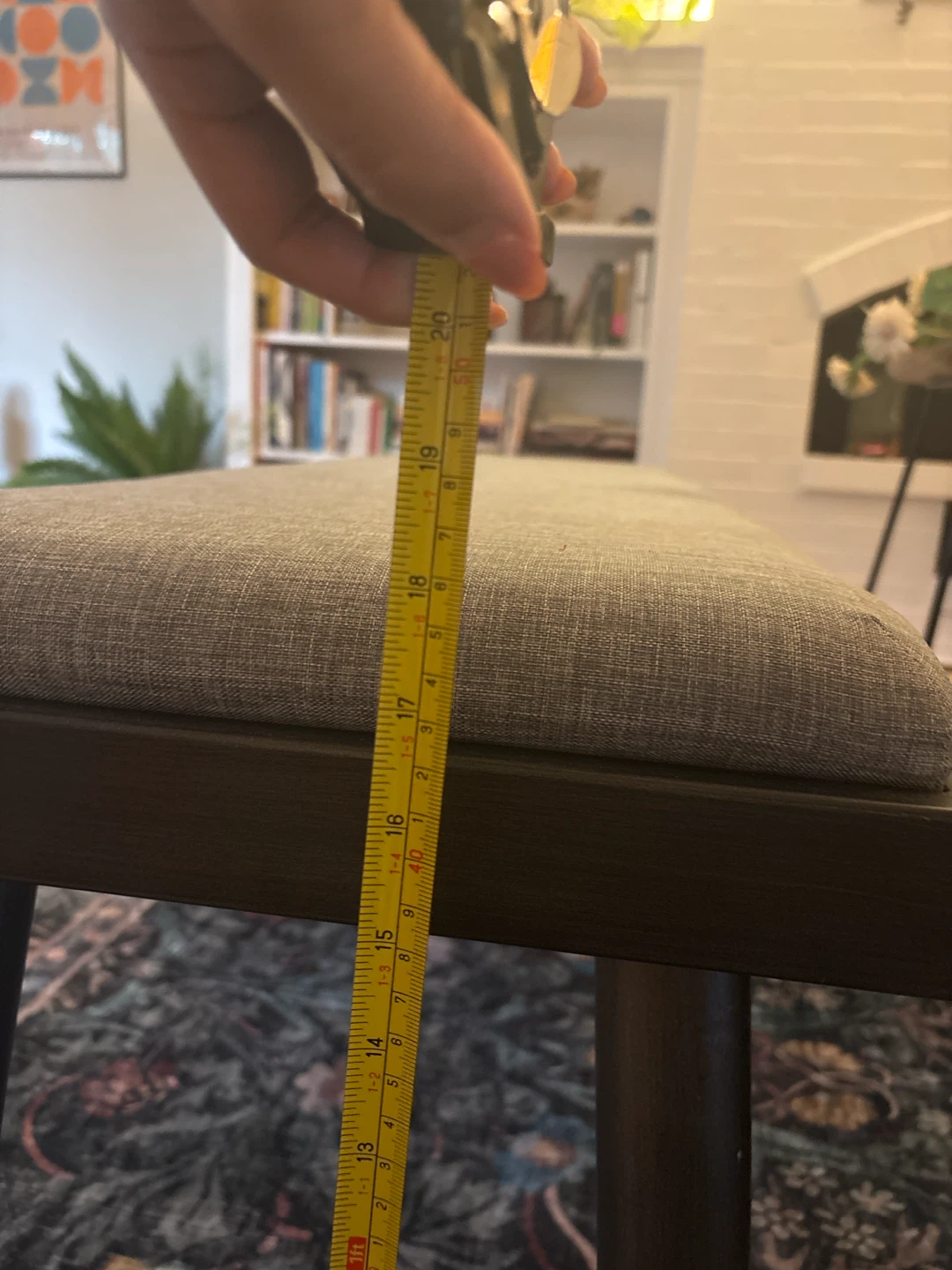 Mid-Century Modern Fabric Bench - photo 3