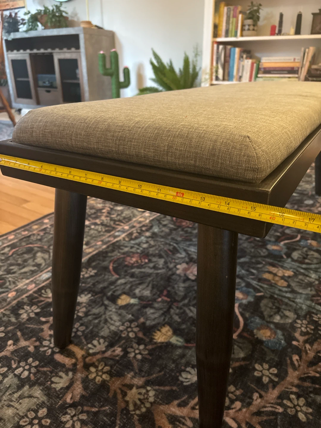 Mid-Century Modern Fabric Bench - photo 4