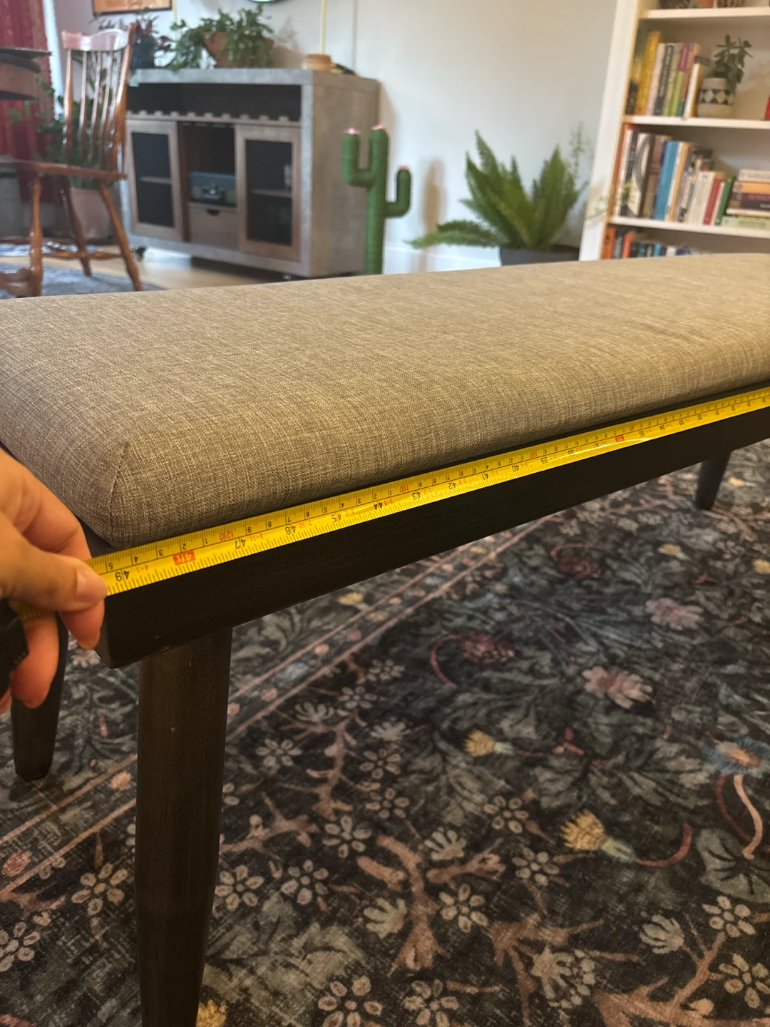 Mid-Century Modern Fabric Bench - photo 5