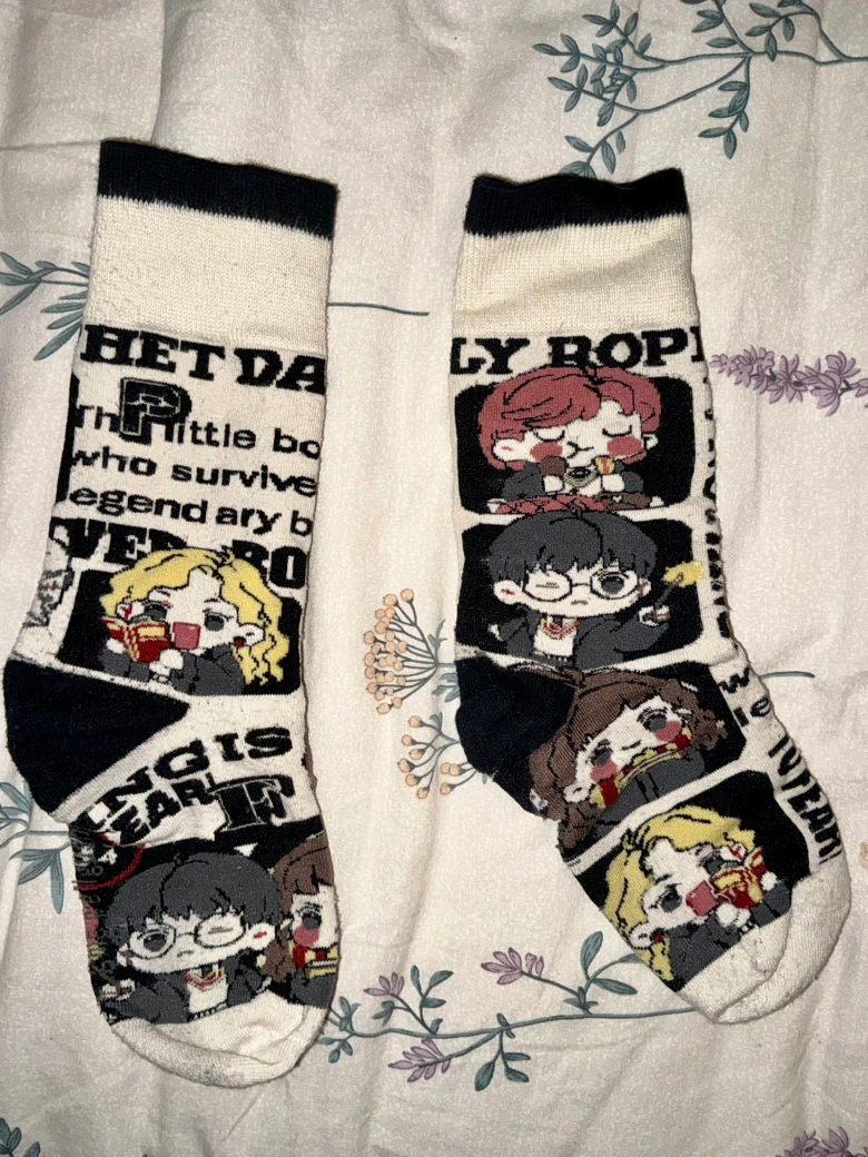 Wizard-themed graphic socks