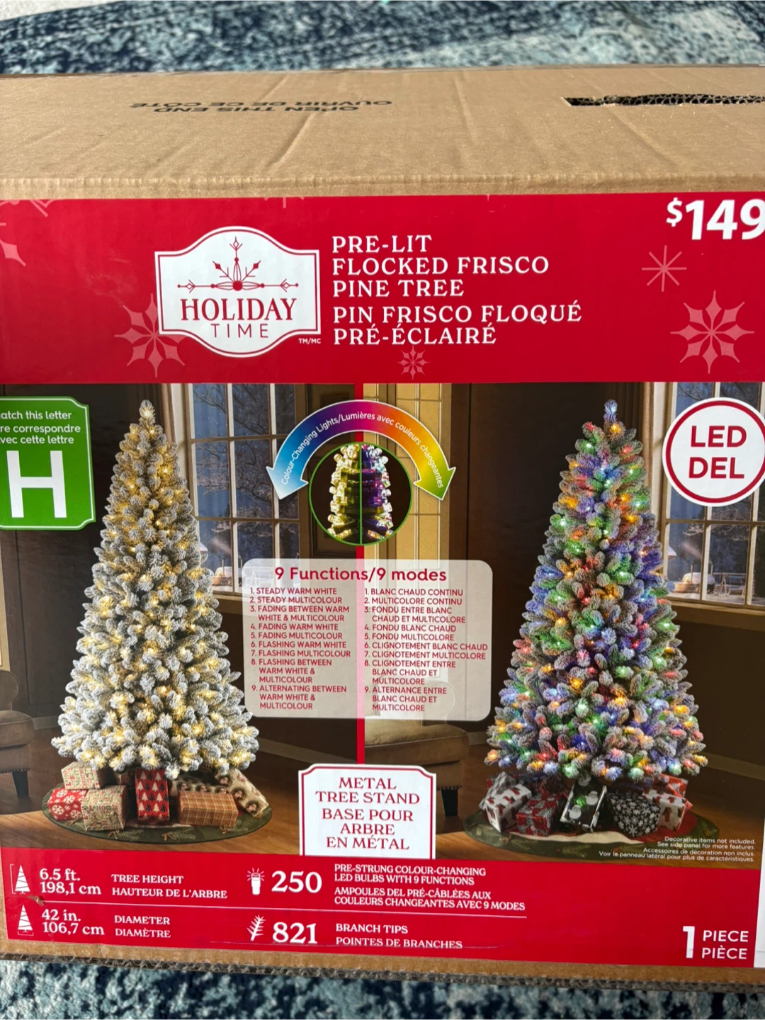 Christmas tree Holiday Time 6.5ft Flocked Frisco Pine Tree