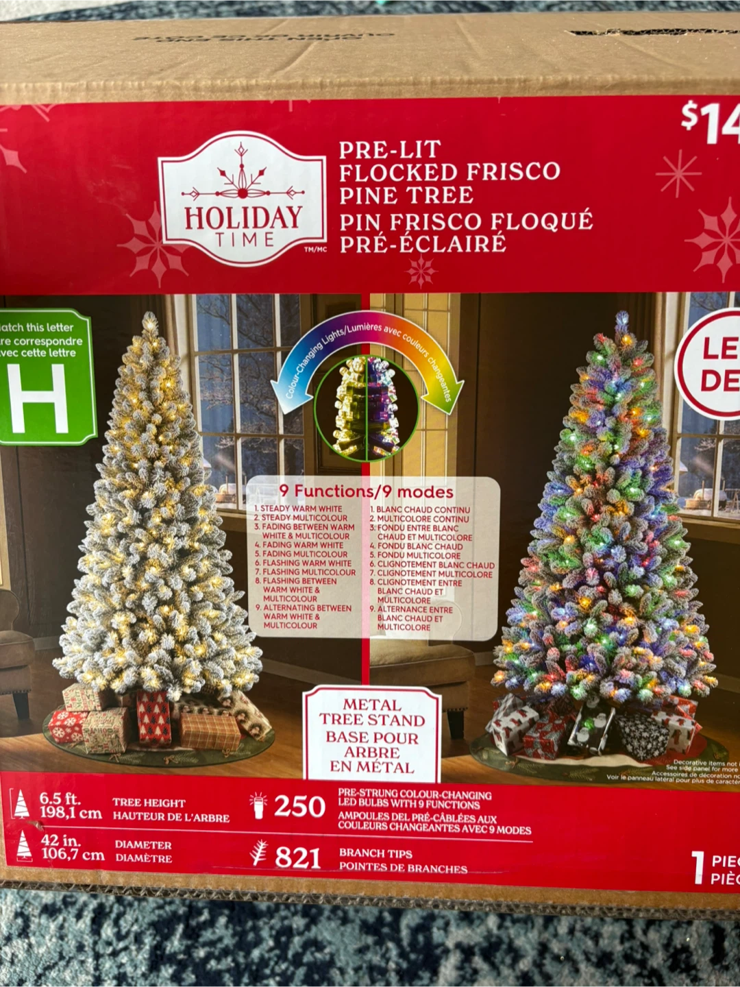 Christmas tree Holiday Time 6.5ft Flocked Frisco Pine Tree - photo 2