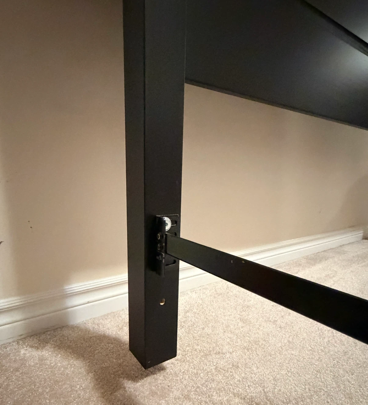 Queen Metal bed frame with Dark Brown headboard - photo 4