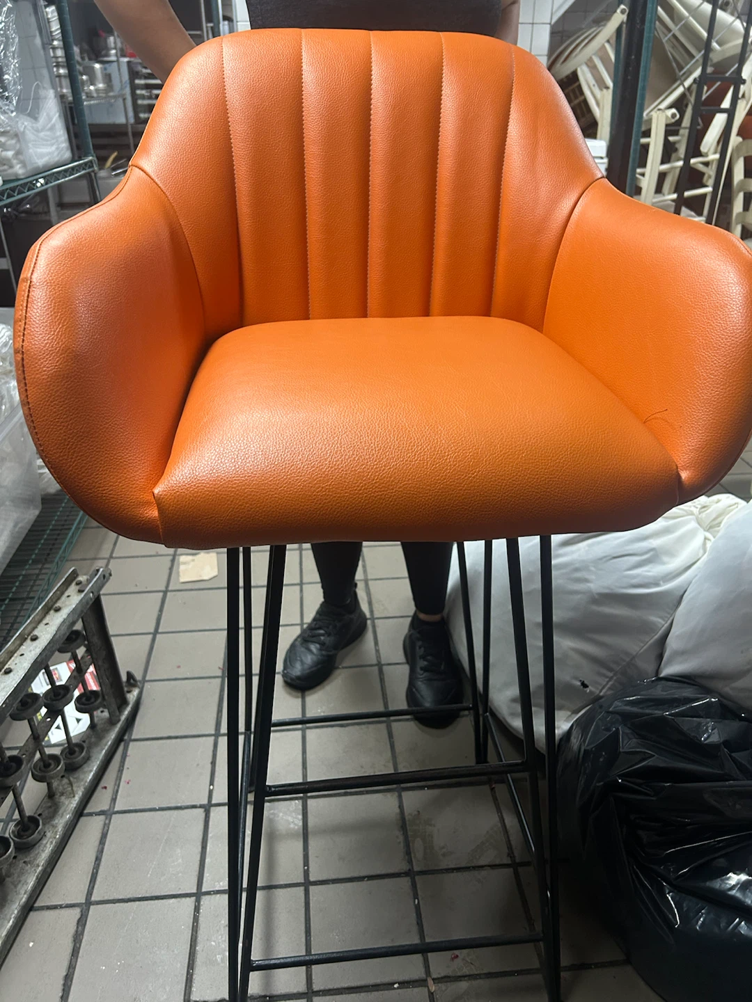 Set of Orange Bar Stools - photo 2