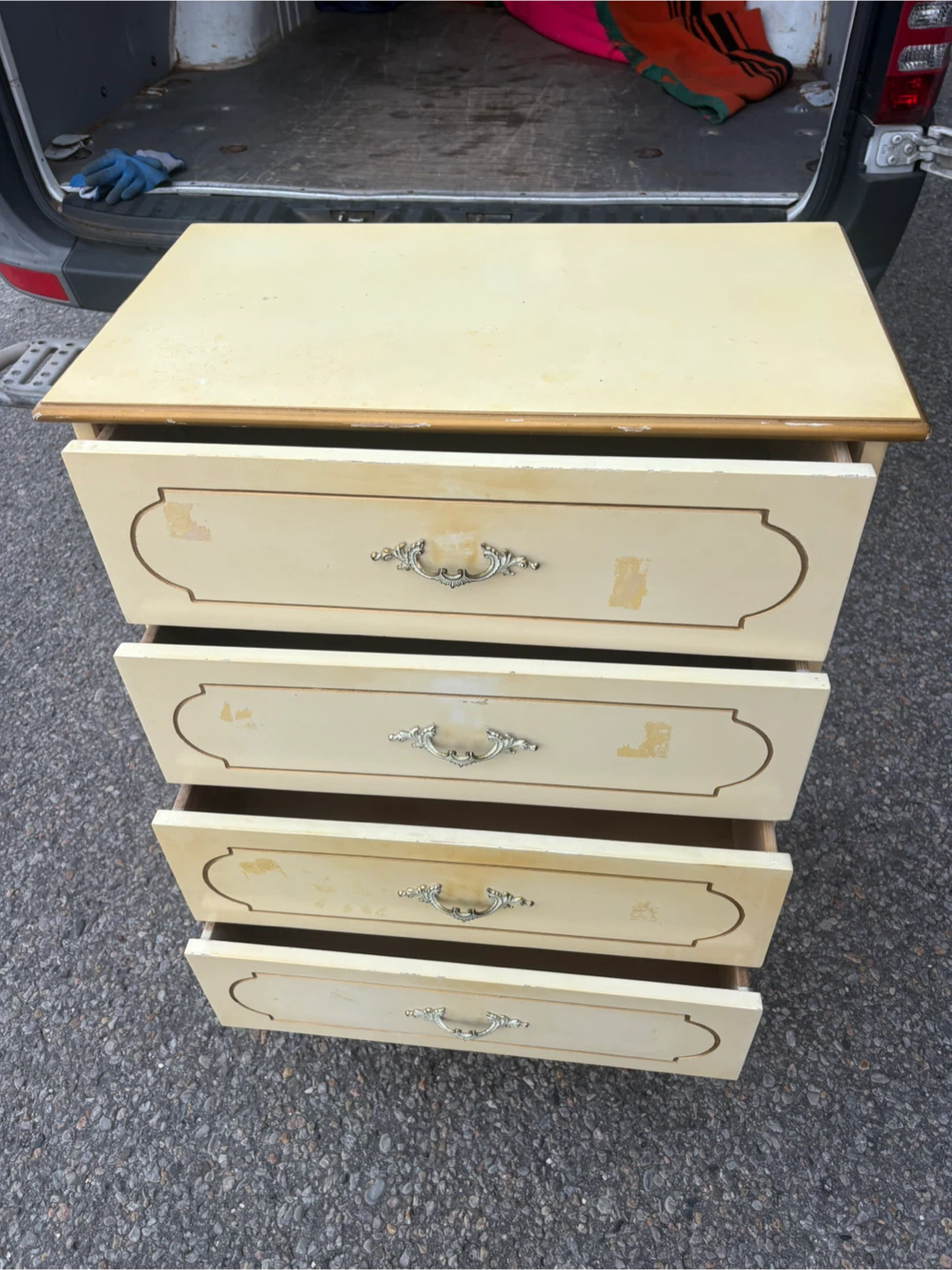 Free delivery used Vintage french provincial Cream  Dresser