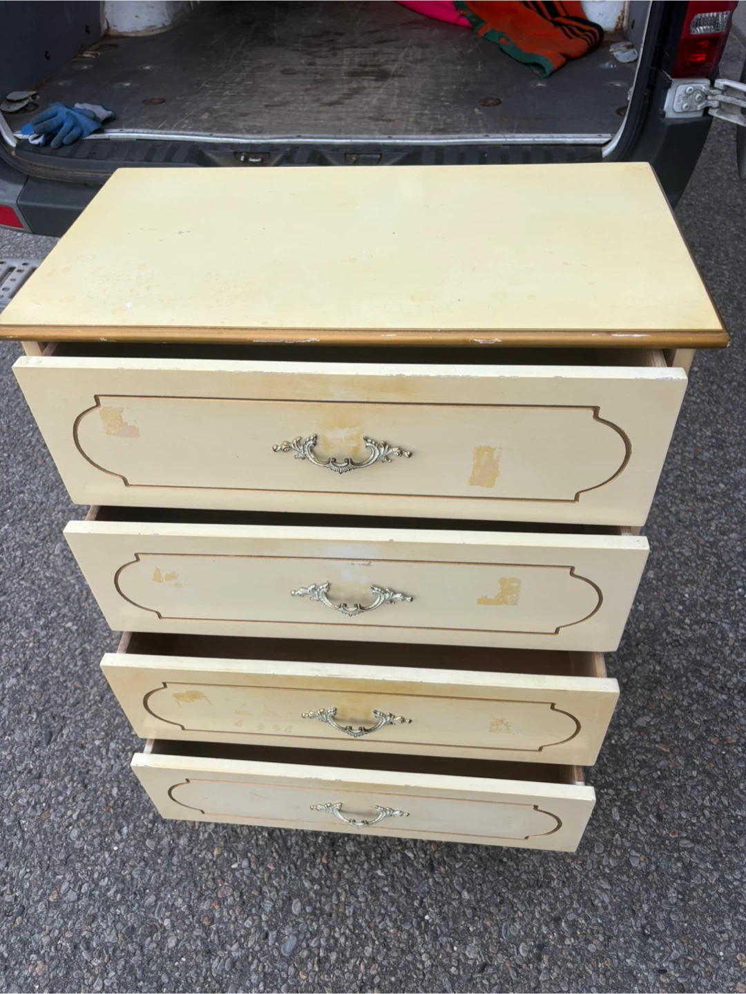 Free delivery used Vintage french provincial Cream  Dresser - photo 2