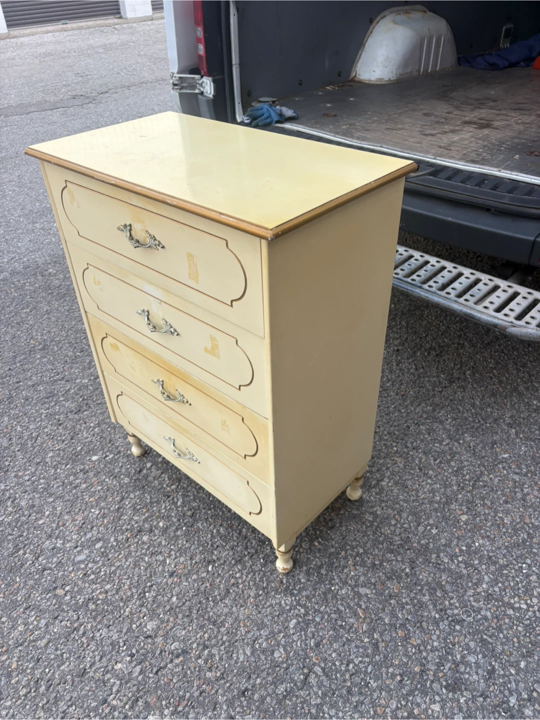 Free delivery used Vintage french provincial Cream  Dresser - photo 3
