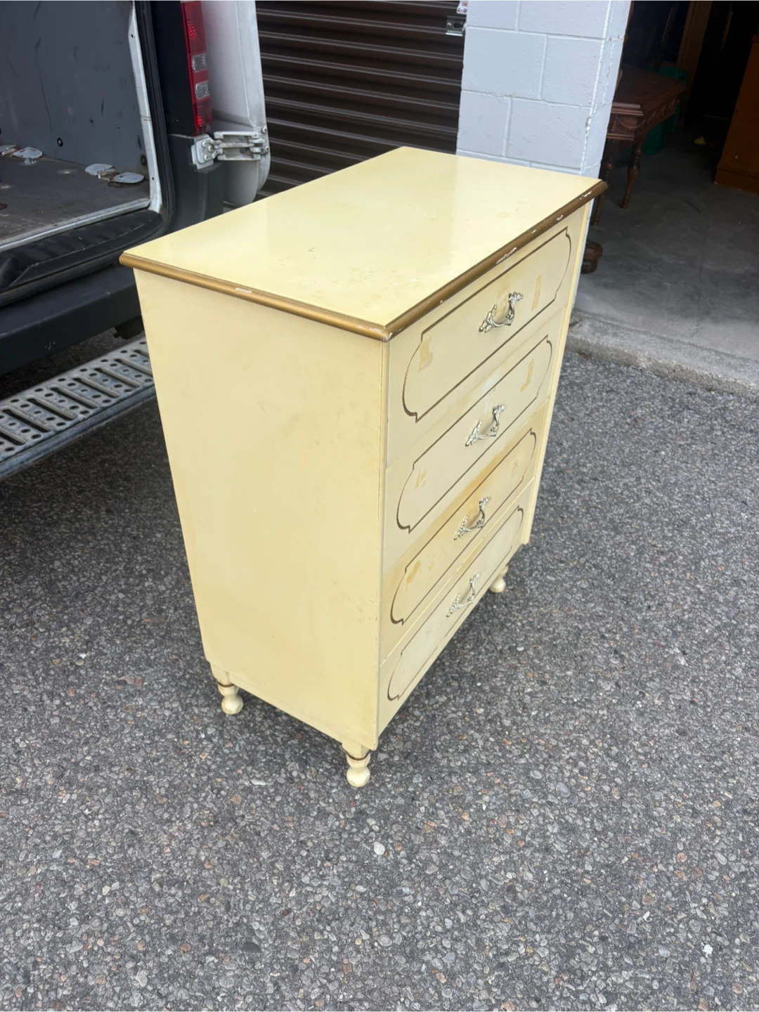 Free delivery used Vintage french provincial Cream  Dresser - photo 4