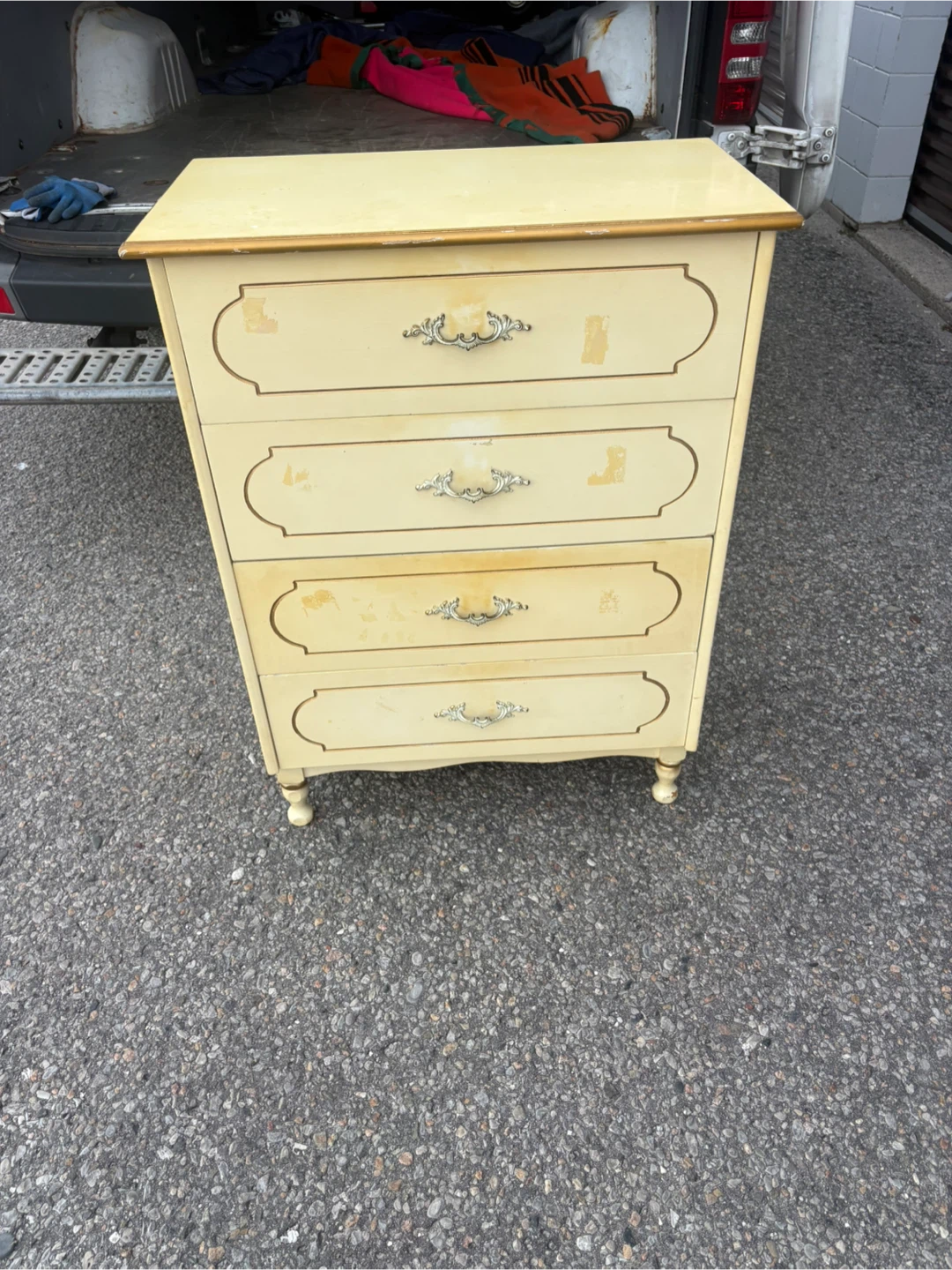 Free delivery used Vintage french provincial Cream  Dresser - photo 5