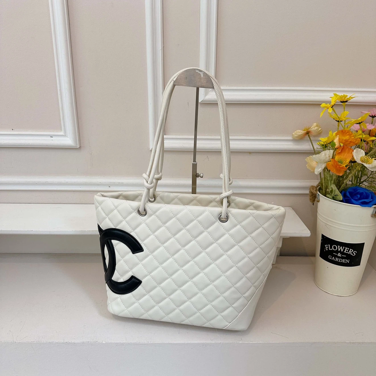 Chanel Quilted Tote Bag White