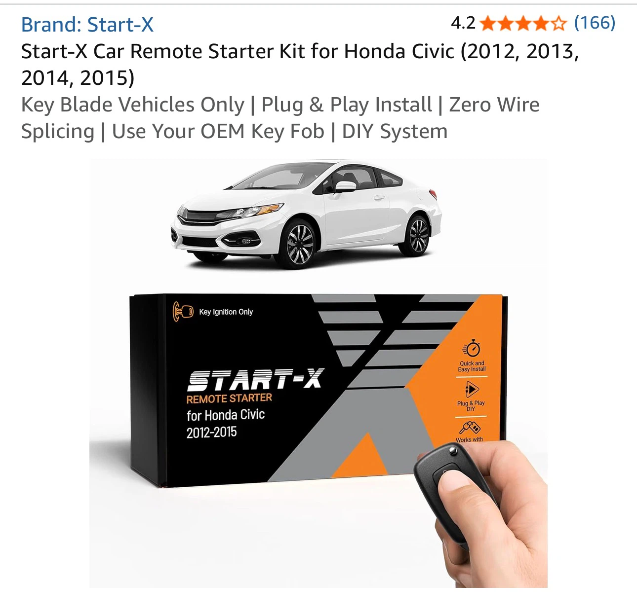 Start-X Remote Starter for Honda Civic 2012-2015