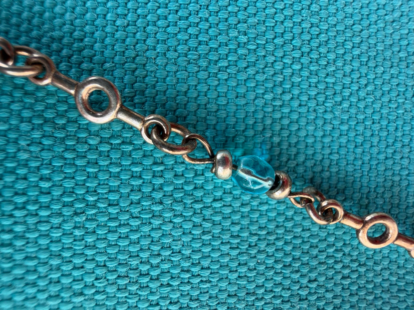 Silver Chain Bracelet with Coloured Beads - photo 2
