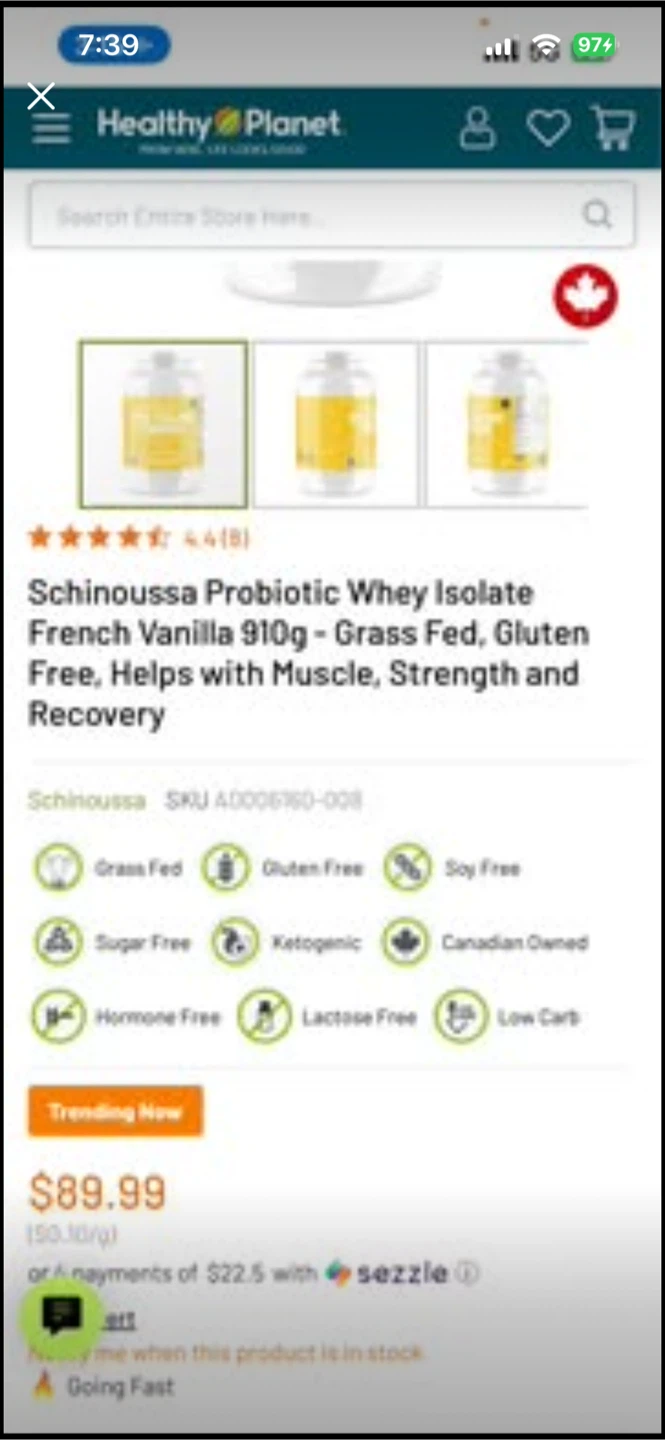 Schinoussa French Vanilla New Zealand Protein Whey Isolate - photo 2