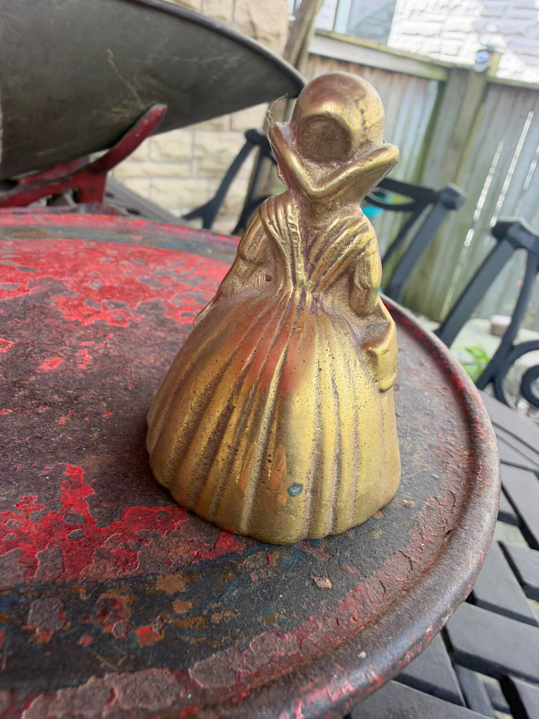 Vintage Brass Lady Figurine Bell - photo 2