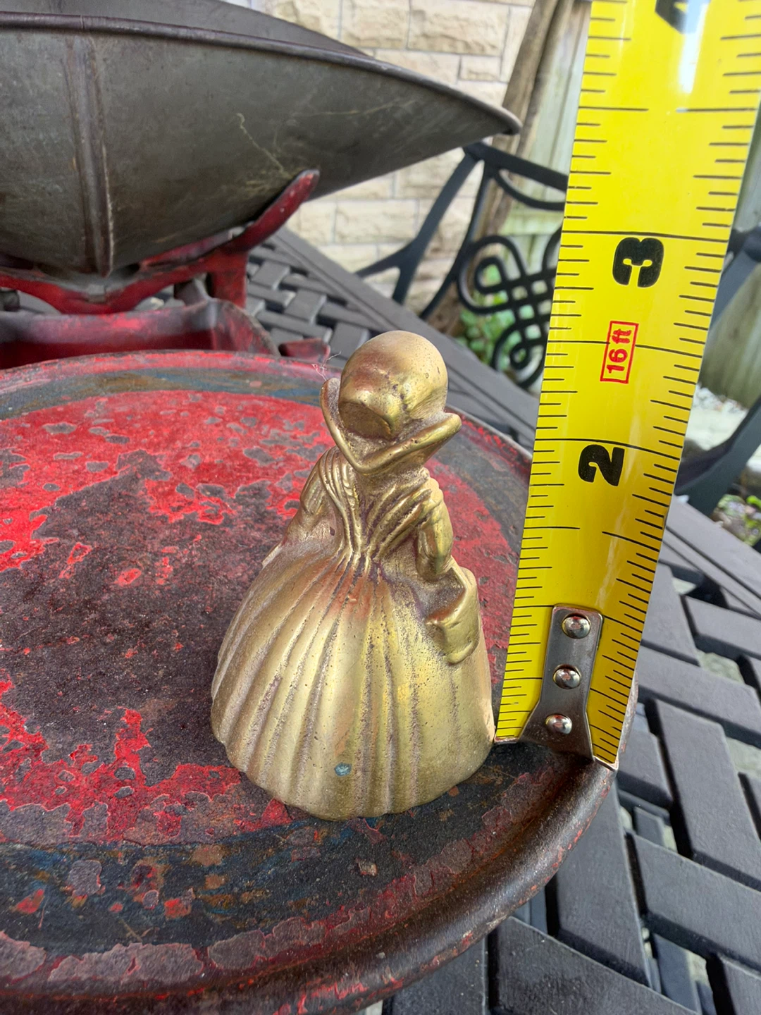 Vintage Brass Lady Figurine Bell - photo 3