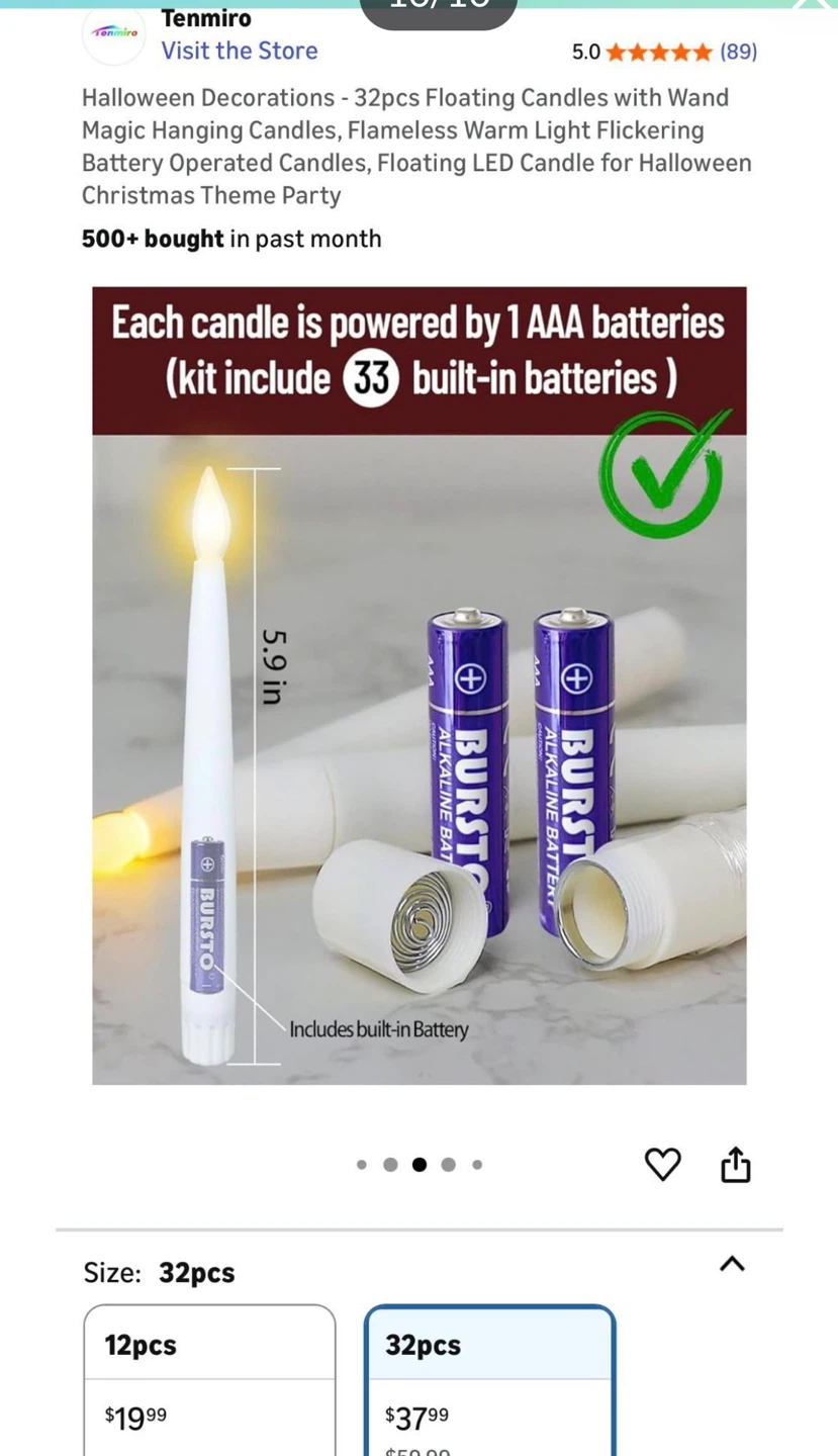Tenmiro 32pcs Floating LED Candles with Magic Wand - photo 3