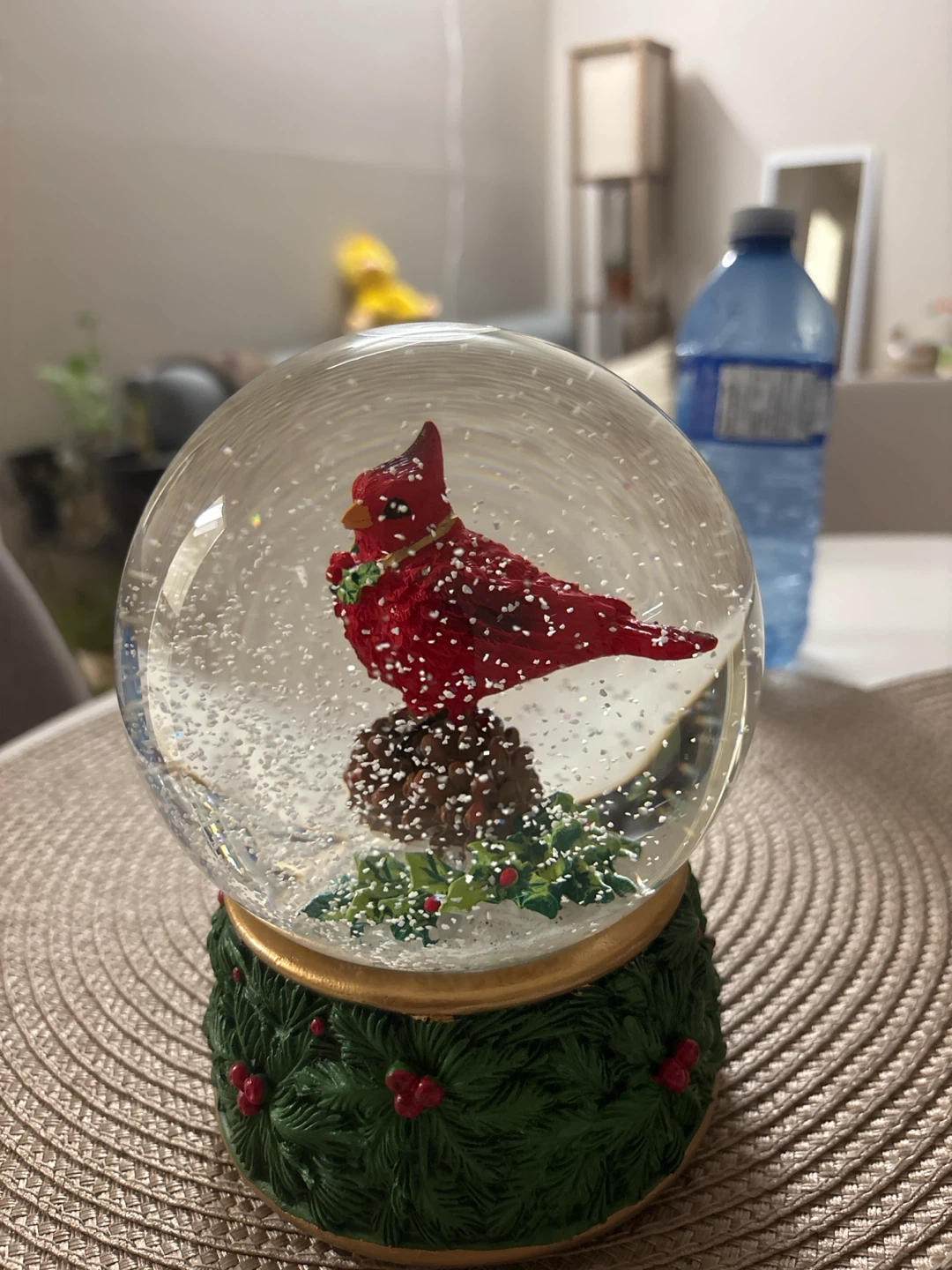 Christmas Cardinal Snow Globe