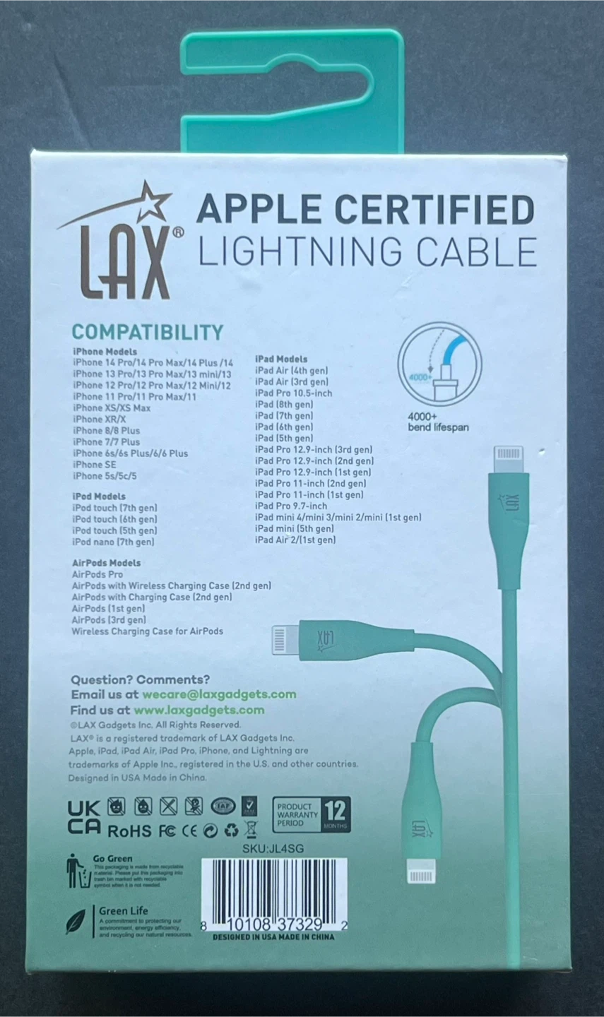 LAX Apple Certified Lightning Cable 4ft - photo 3