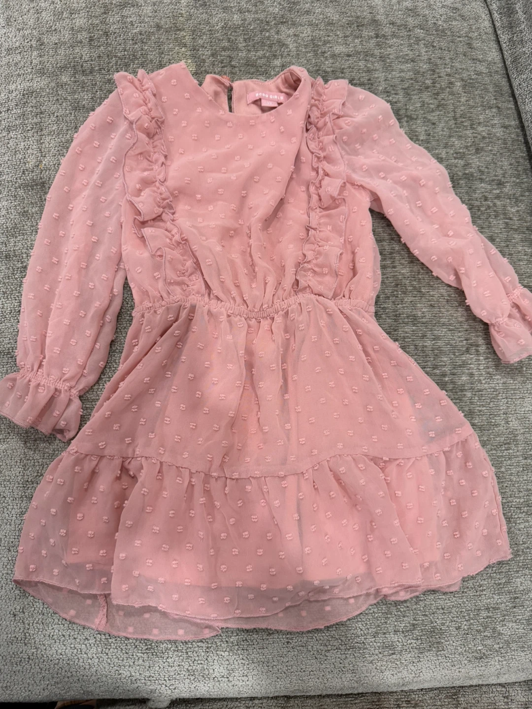 BCBG Girls Pink Long-Sleeve Dress