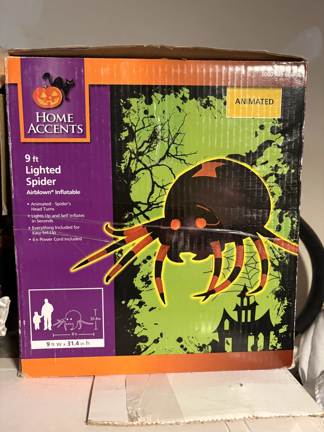 Home Accents 9 ft Animated Lighted Spider Inflatable
