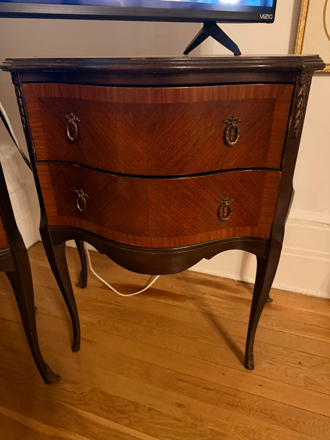 Vintage 1930’s Wooden Nightstands, Set of 2