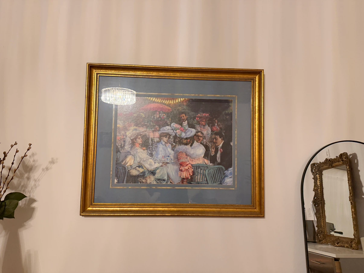 Framed Impressionist Style Art Print, Brass frame - photo 2