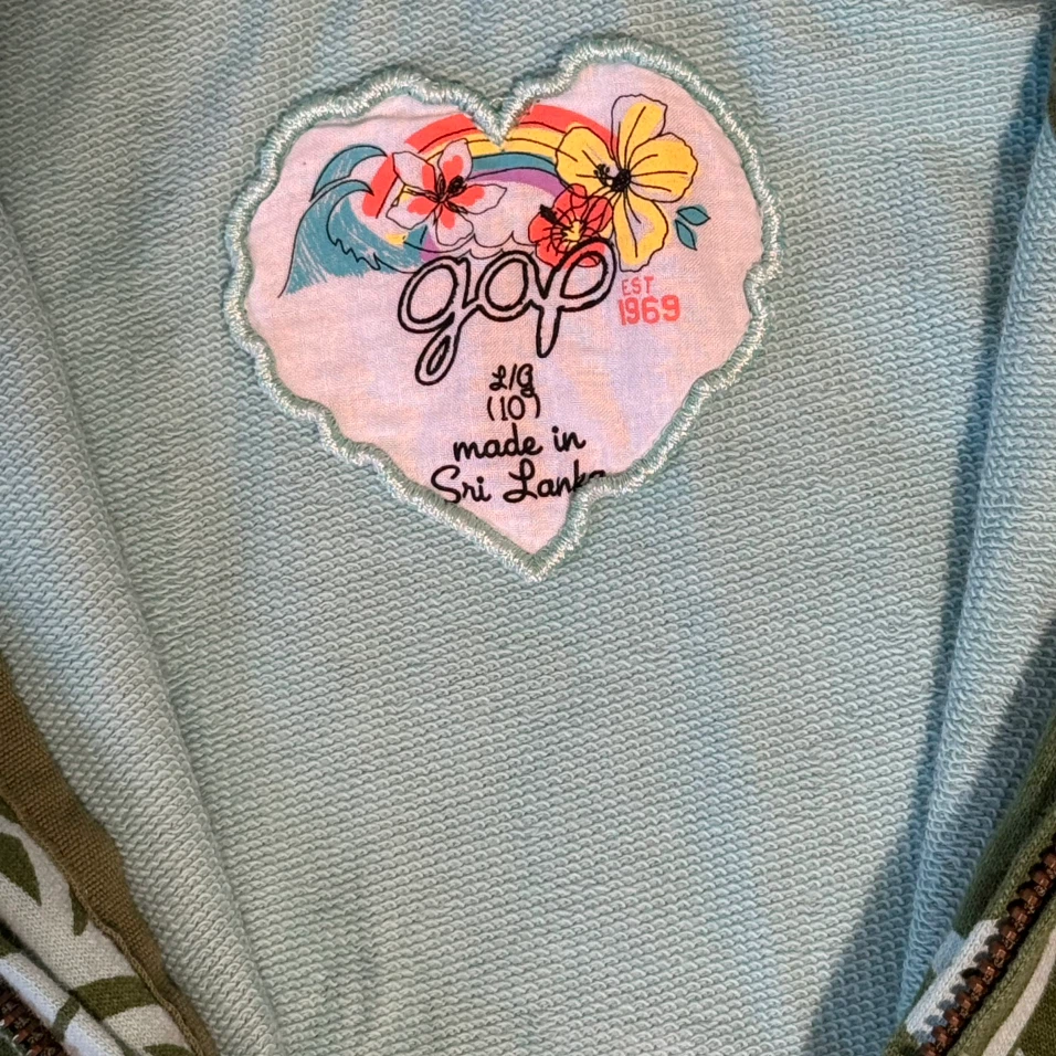 Girl’s Gap floral zip-up hoodie, size L/G (10) - photo 3