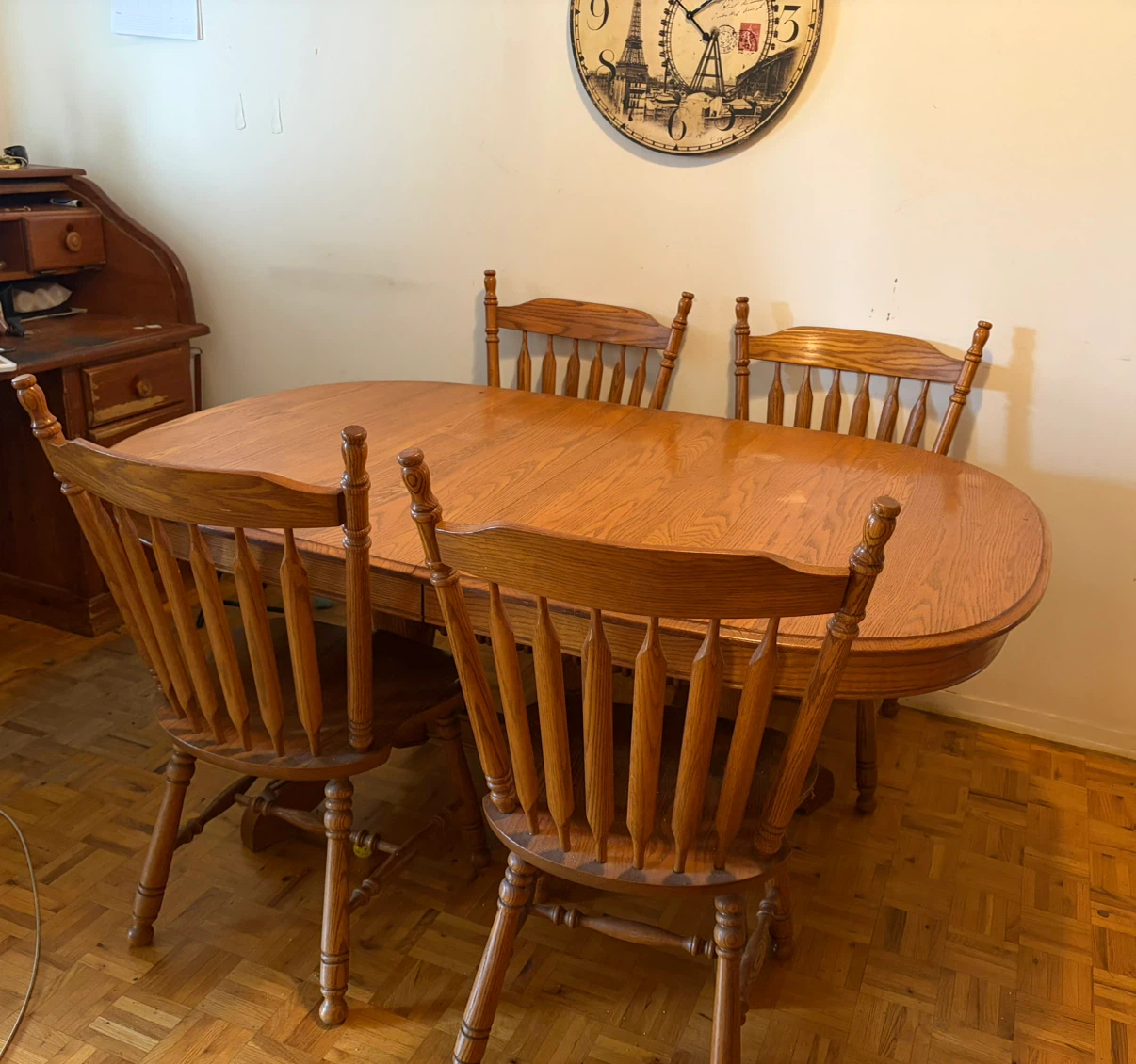 Oak Dining Table and 4 Chairs