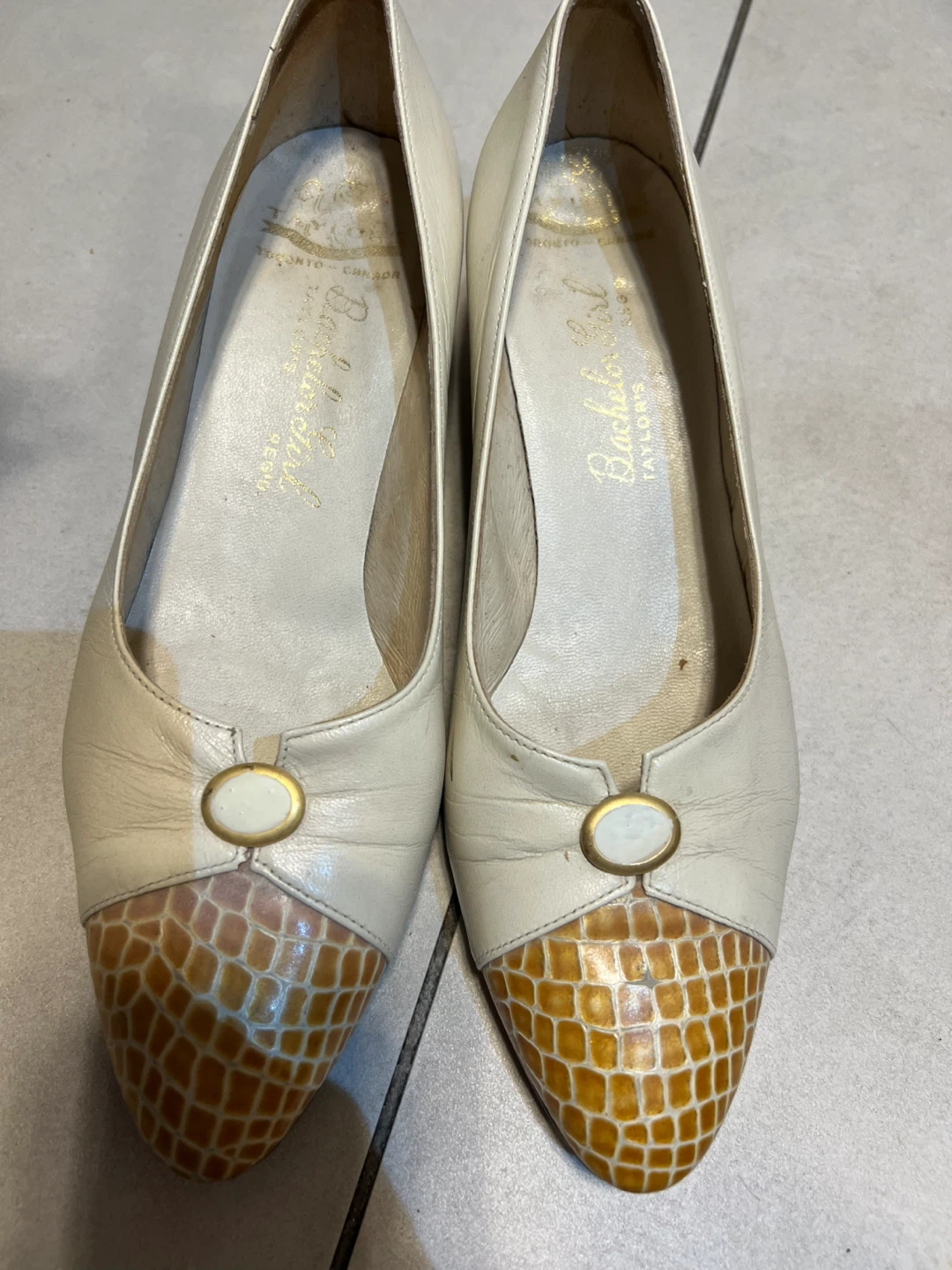 Bachelor Girl Cream Low Heel Shoes