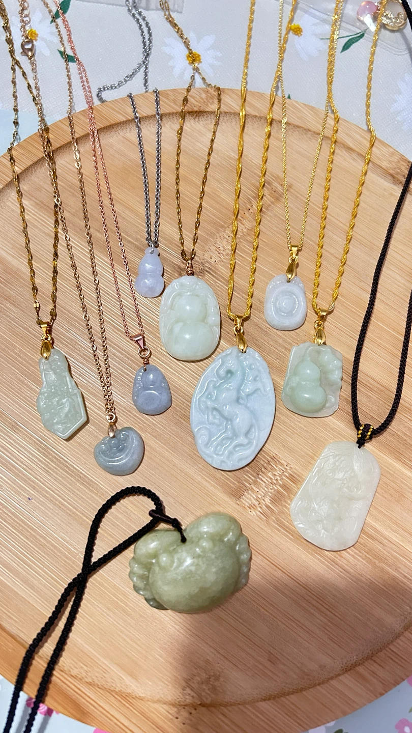 1 Jade Pendants with Chains