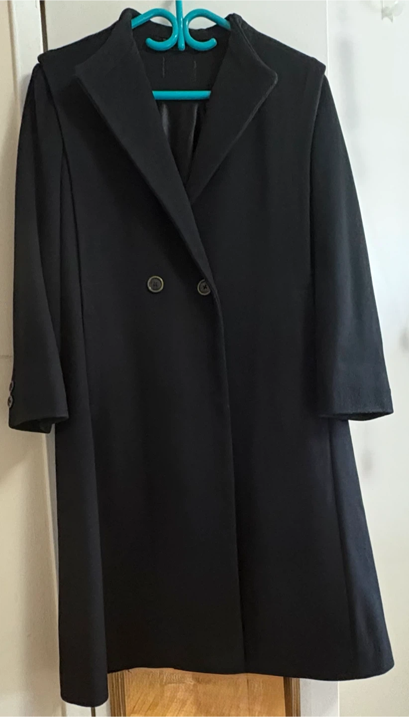 Black Pure Virgin Wool Double-Breasted  Coat - photo 3