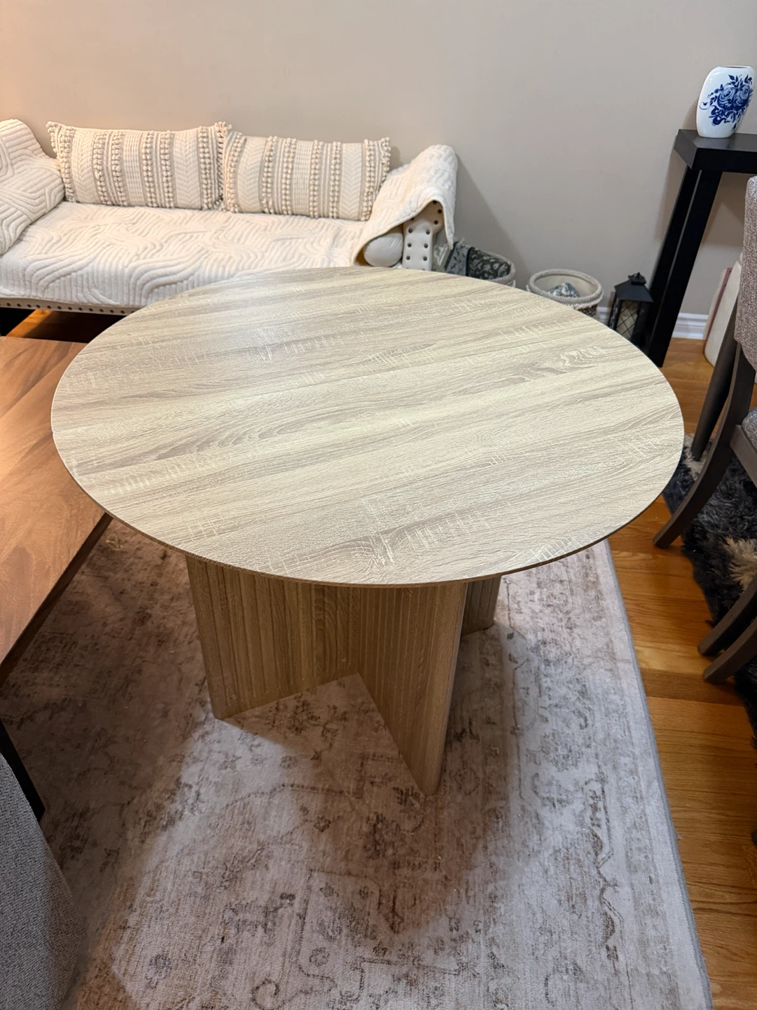 Round Wood Grain Dining Table-oak - photo 2
