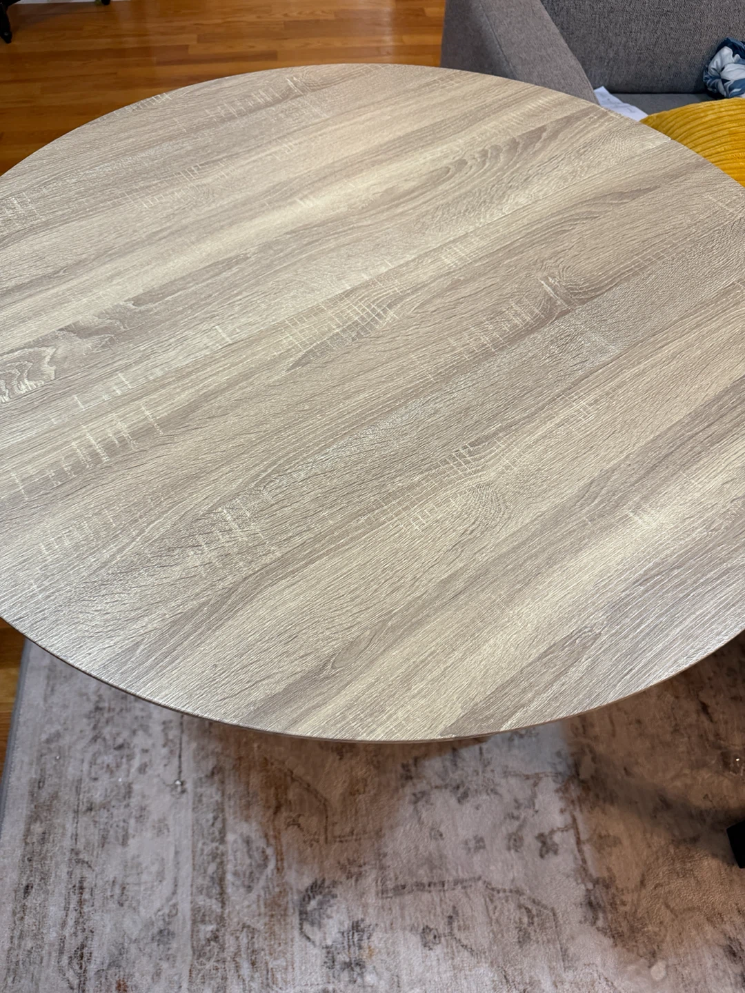 Round Wood Grain Dining Table-oak - photo 4