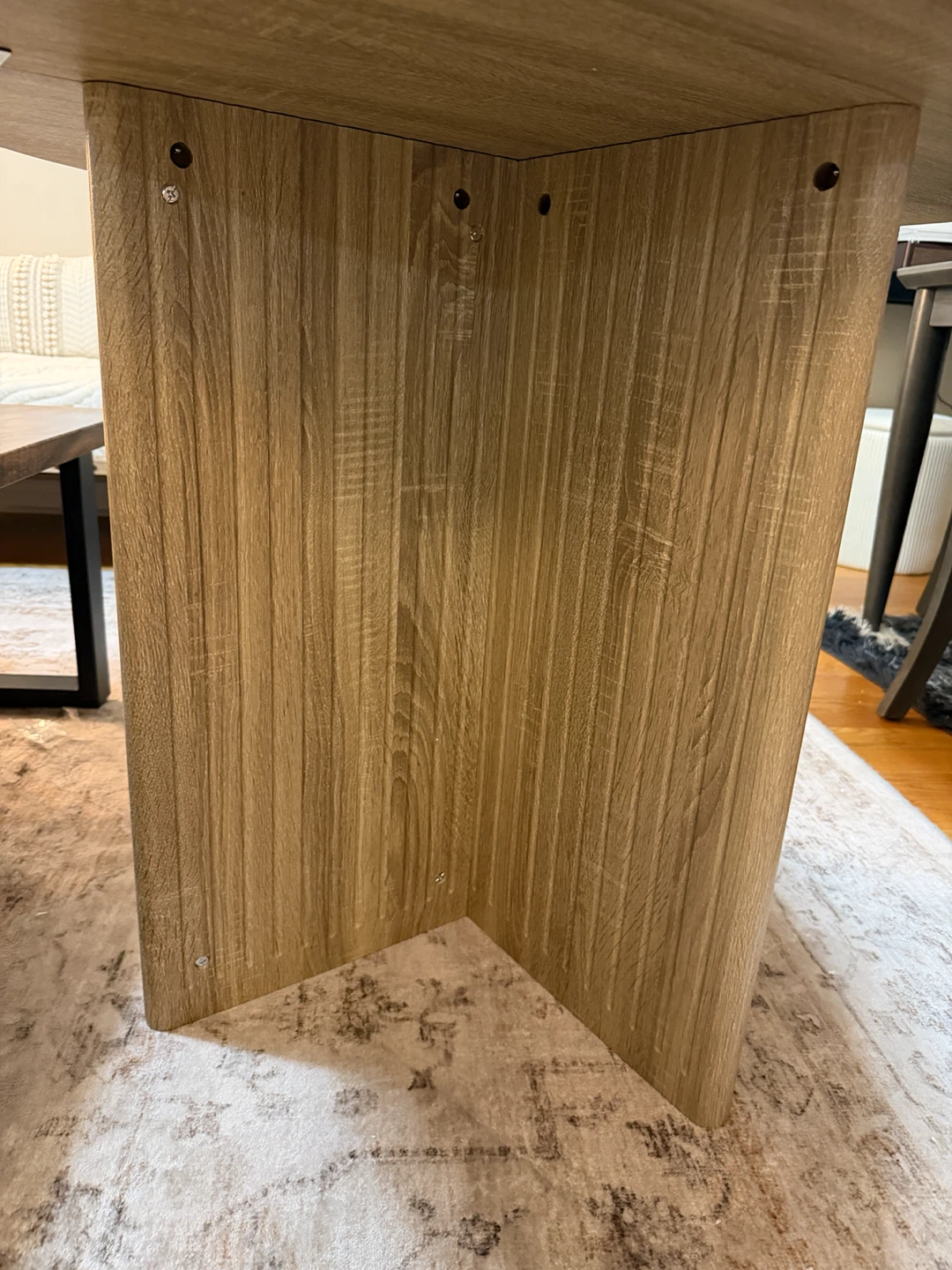 Round Wood Grain Dining Table-oak - photo 5