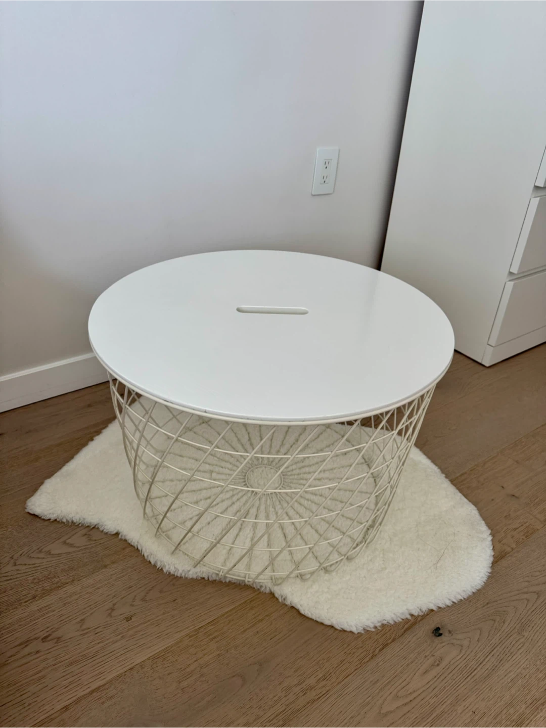IKEA Wire Storage Coffee Table + Rug