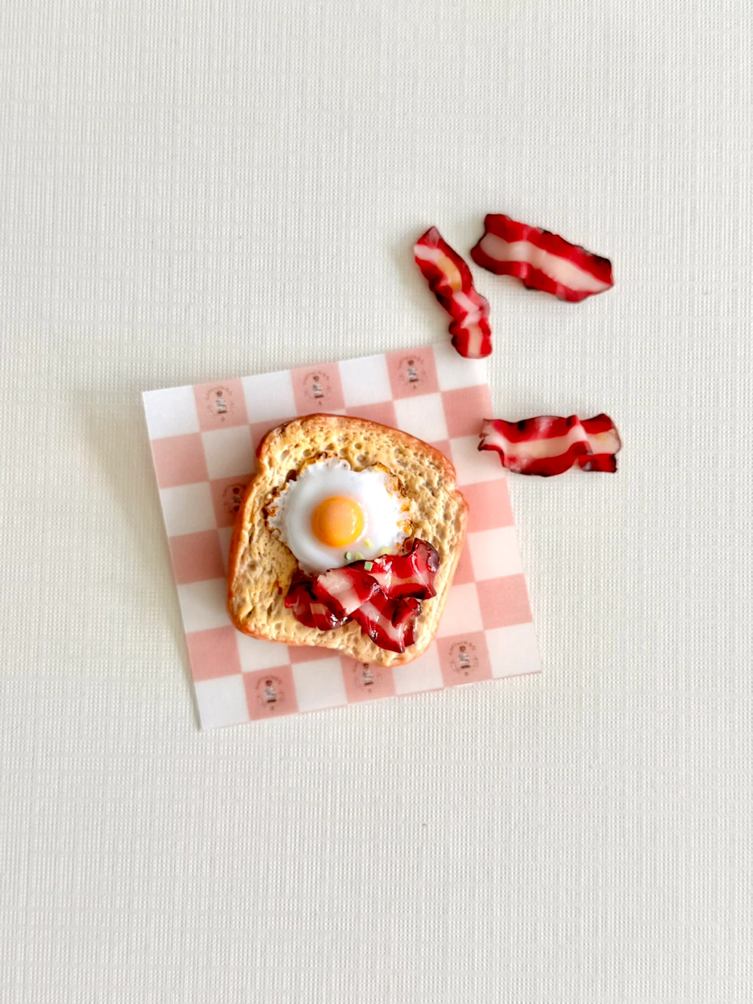 Miniature Breakfast Egg and Bacon Toast magnet
