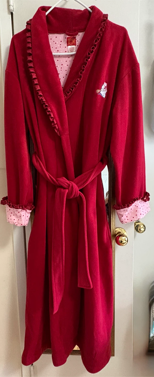 Holiday Joy Red Fleece Robe Size Small - photo 3