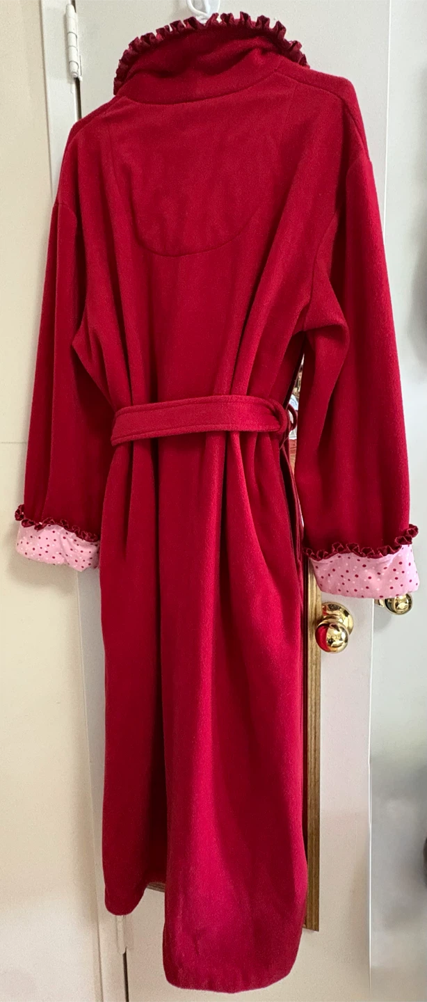 Holiday Joy Red Fleece Robe Size Small - photo 4