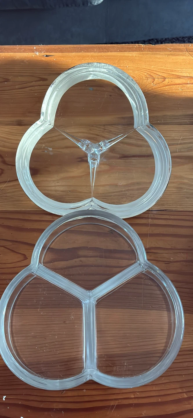 Vintage Three-Section Divided Glass Serving Dish with Lid - photo 5