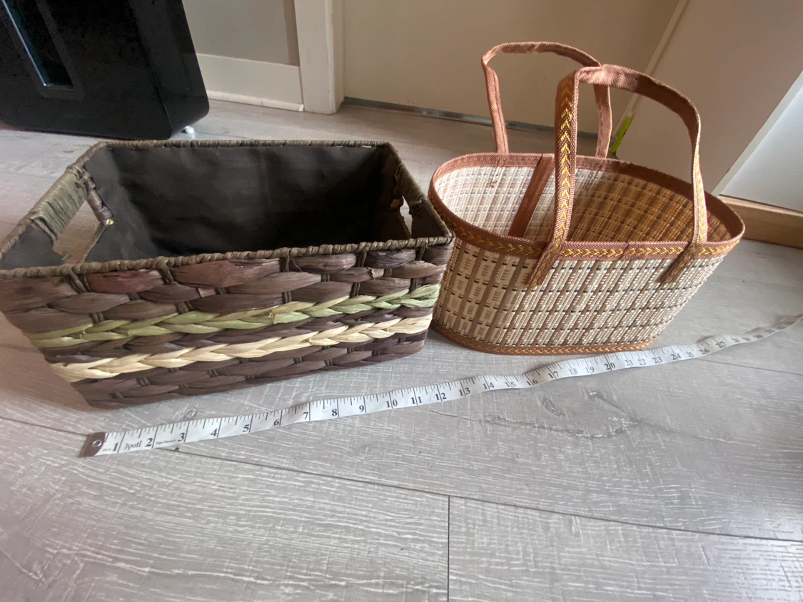 Two Woven Storage Baskets - photo 2