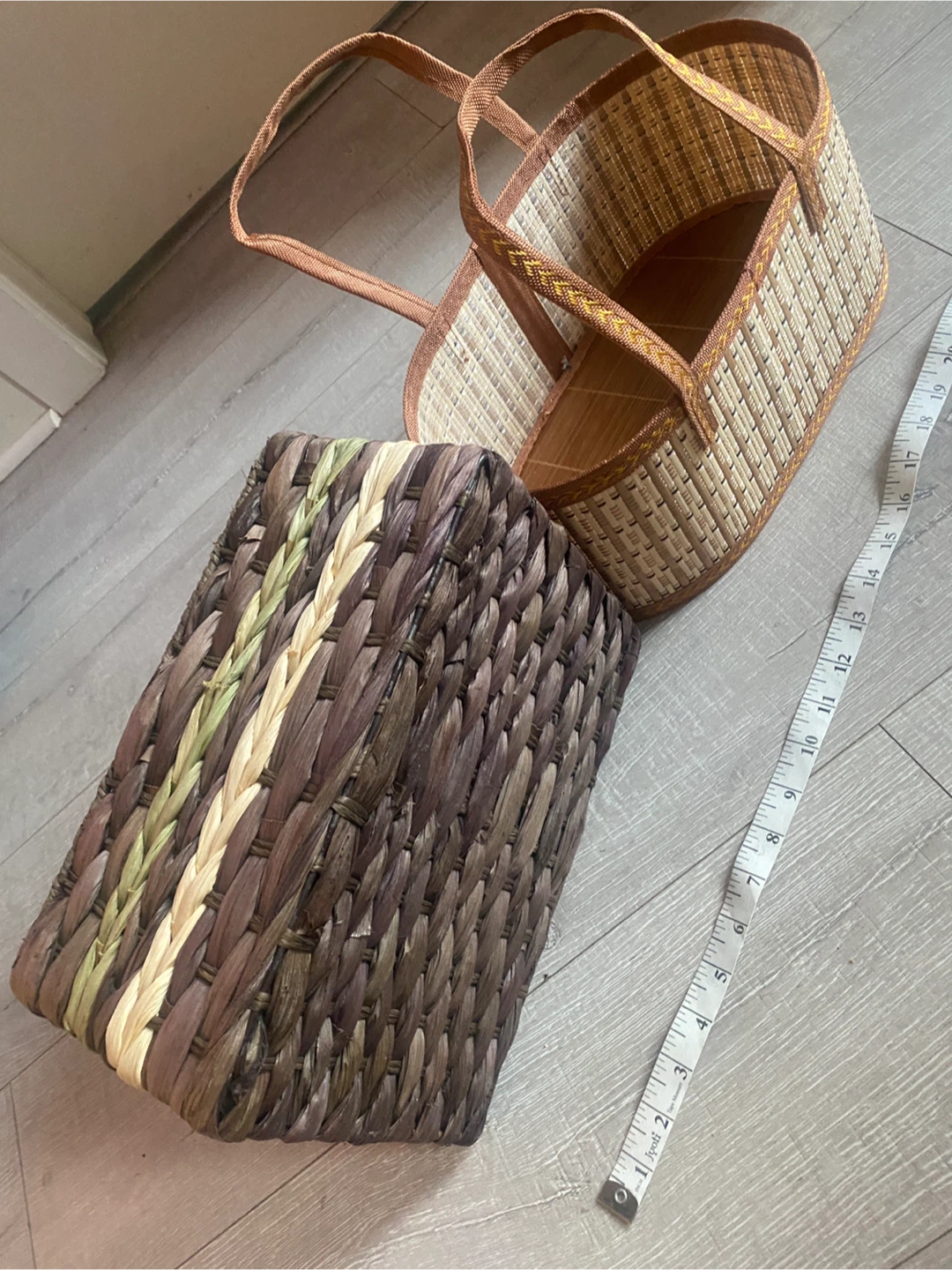 Two Woven Storage Baskets - photo 3