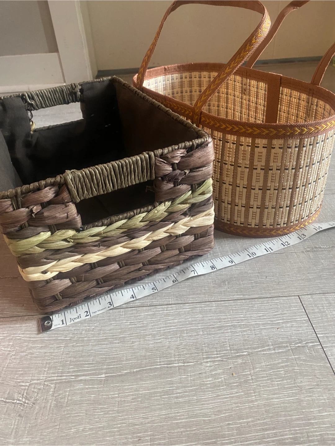 Two Woven Storage Baskets - photo 4