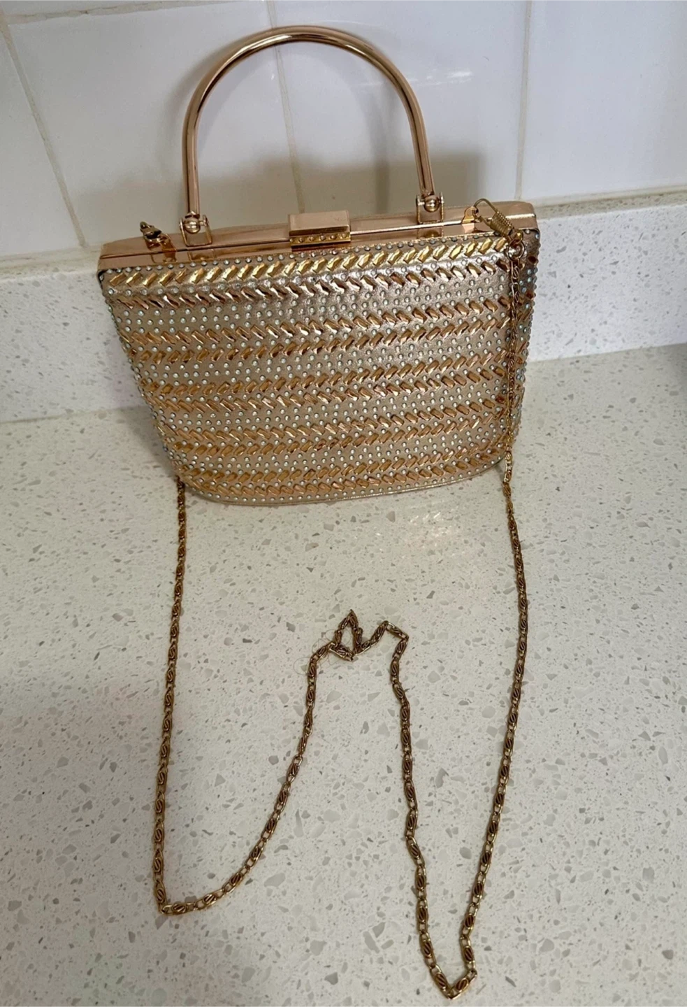 Gold bag with chain